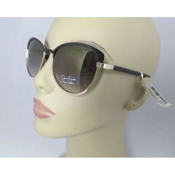 Jessica Simpson J5316 OXGD Black & Gold Cat Eye Sunglasses Black Arms NWT - Picture 7 of 8